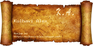 Kulhavi Alex névjegykártya