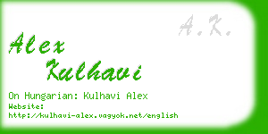 alex kulhavi business card